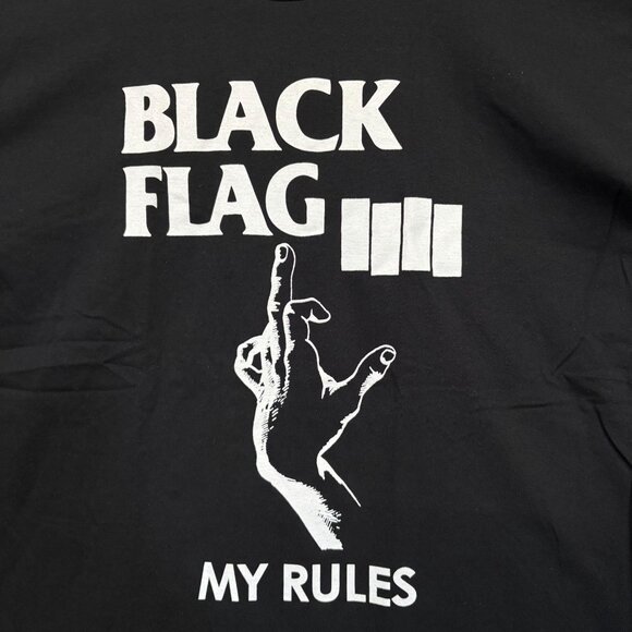 Black Flag My Rules Punk T-shirt Size Extra Large - Picture 2 of 4